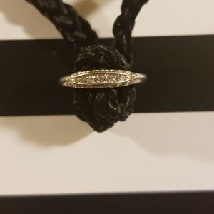 14K White Gold .10 Diamond Ring Estate Seven Stone